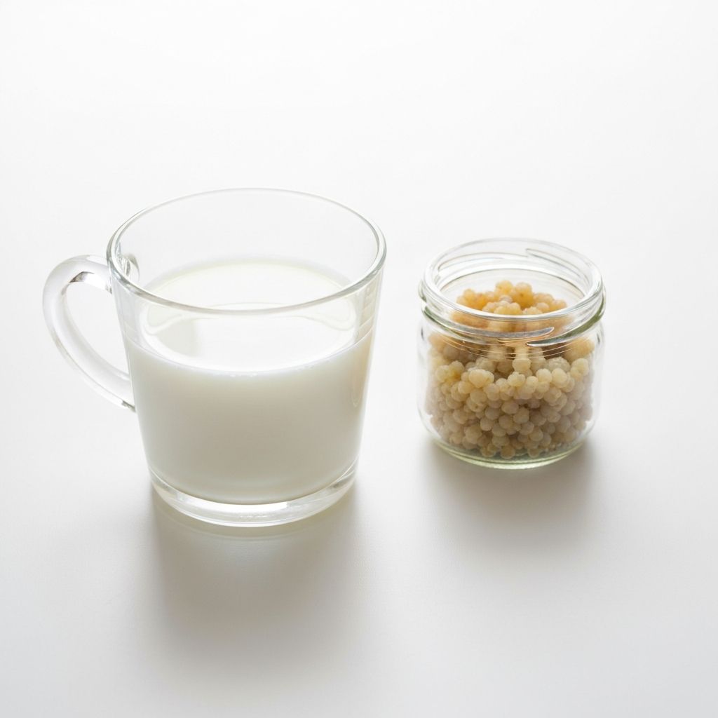 Kefir in Glas - fermentiertes Milchprodukt